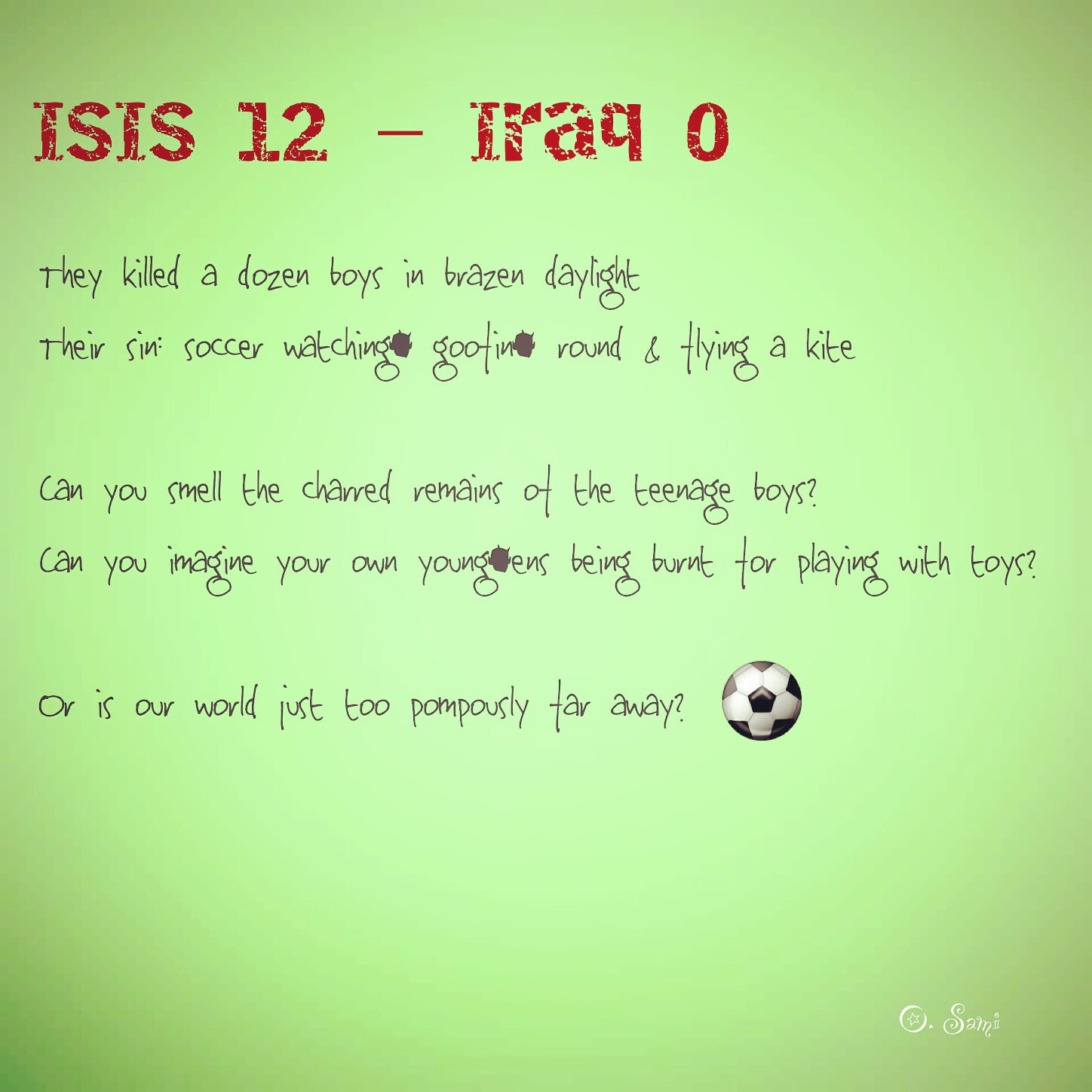ISIS against soccer